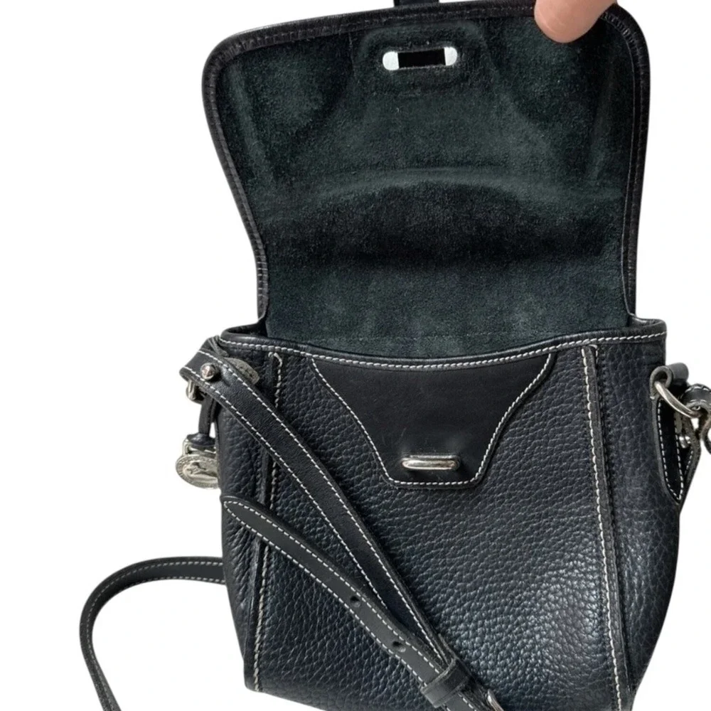 Vintage Dooney & Bourke Equestrian Crossbody Bag-Black AWL Leather - Picture 10 of 11